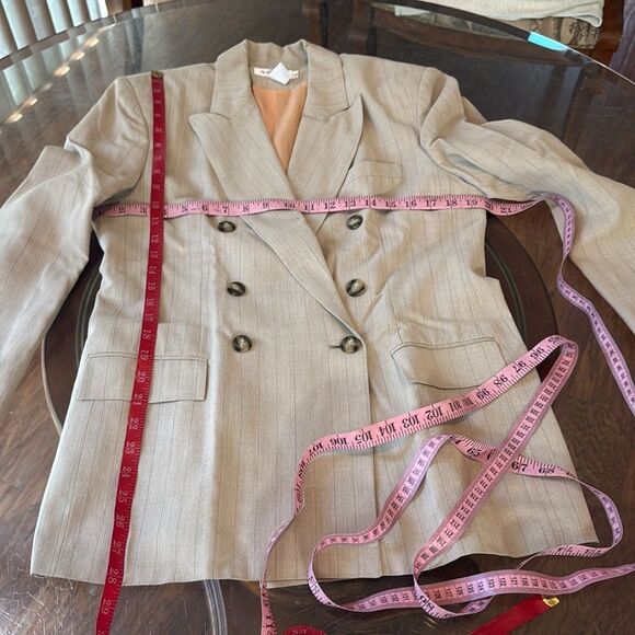 Ann Taylor Size 10 Button Front Pockets Slimming Pin Stripe Woman’s Suit Jacket - Picture 10 of 11